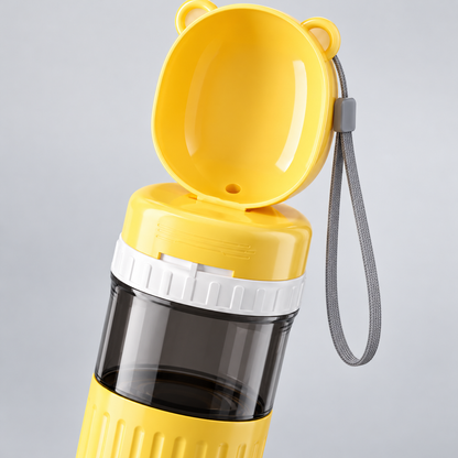 Yellow Handheld Water and Food Travel Bottle