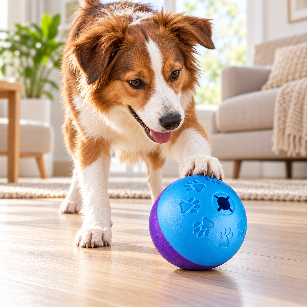 Blue-Purple Treat-Dispensing Sound Ball