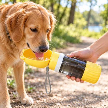 Yellow Handheld Water and Food Travel Bottle