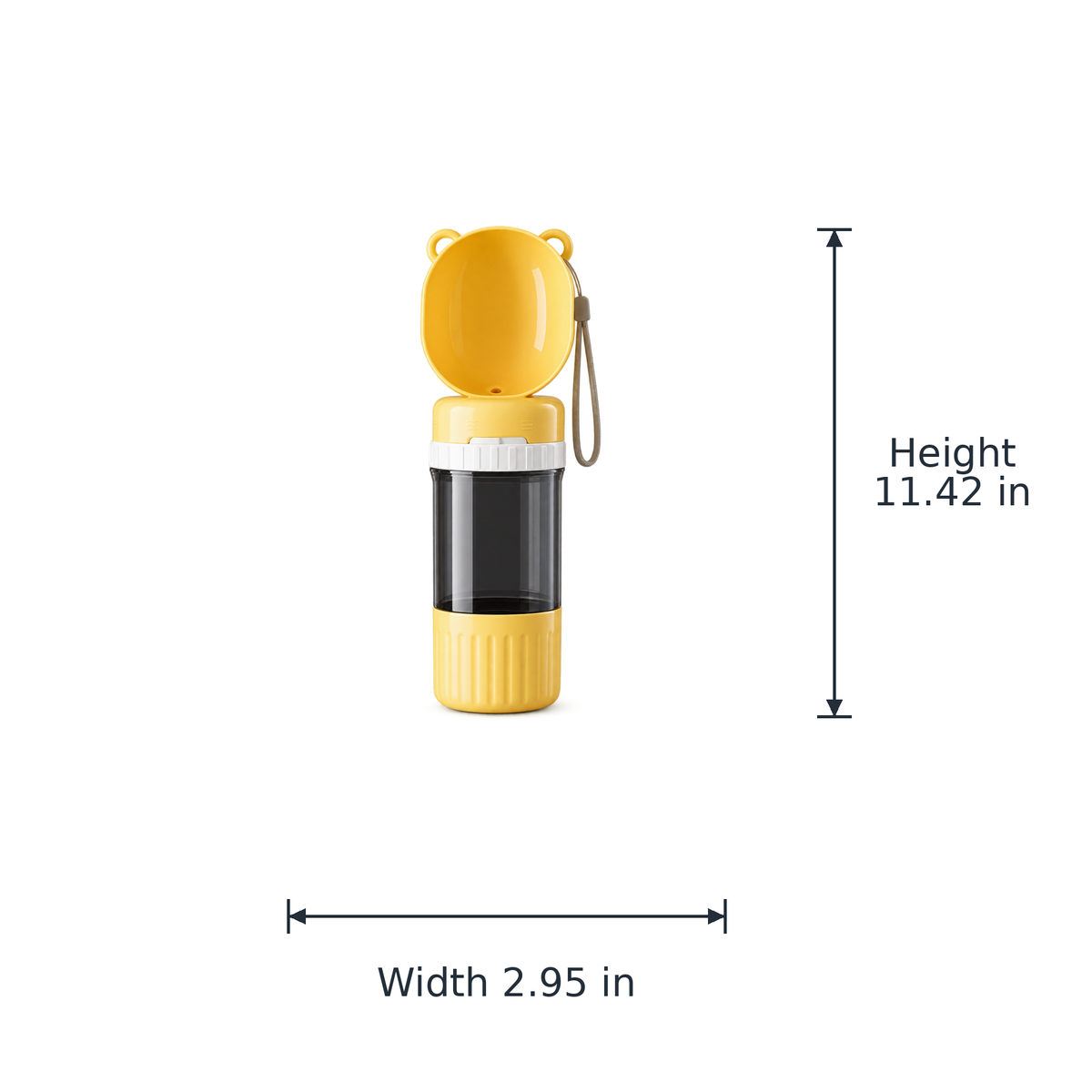 Yellow Handheld Water and Food Travel Bottle
